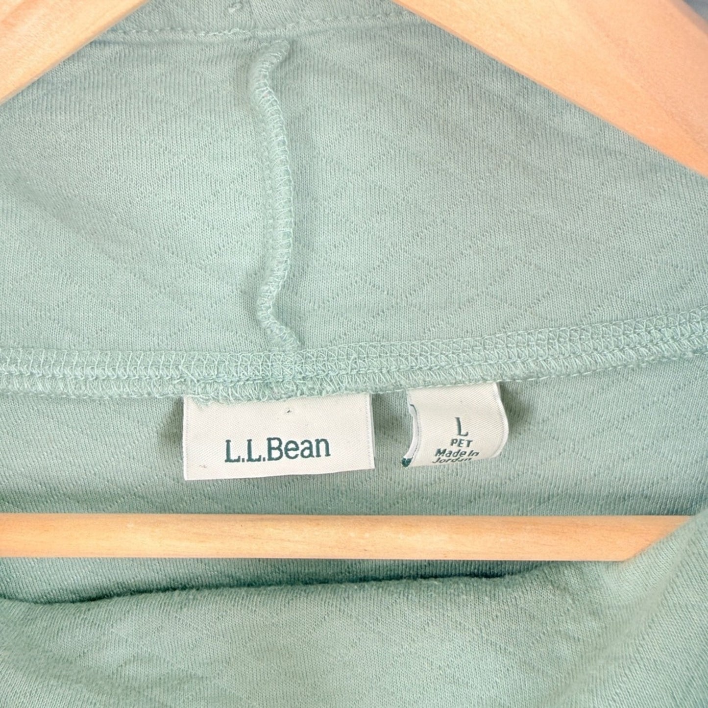 L.L. Bean Quilted Funnel Neck Pullover Sage Green Size LP Gorpcore Granola Soft