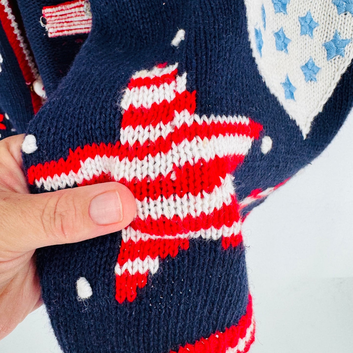 Vintage Eagle’s Eye Collectibles Patriotic Knit Vest Sleeveless V-Neck Size M