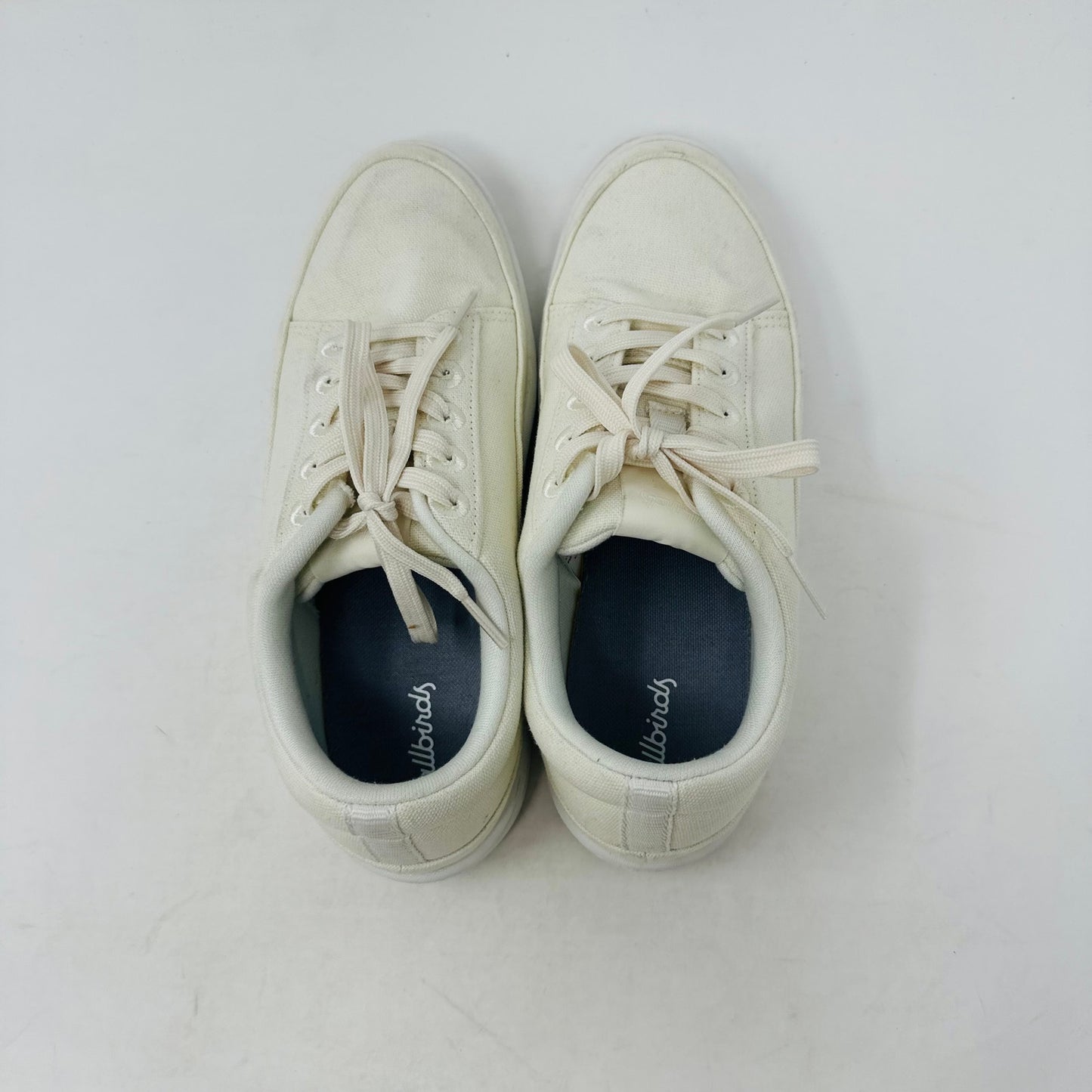 Allbirds Canvas Pacers Sneakers White Eco-Friendly Casual Shoes Lace Up Size 7