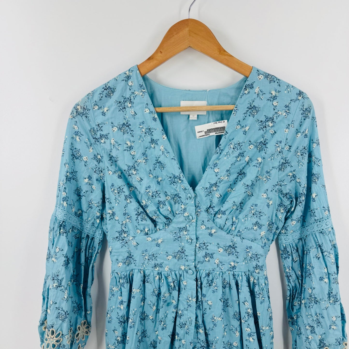 Anthropologie A Collective Story Smocked Floral Babydoll Dress Long Sleeve Sz M