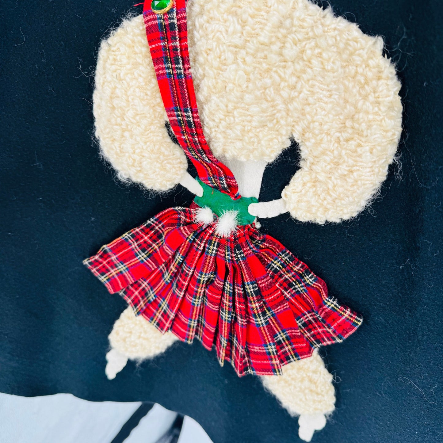 Vintage 1950s Junior House Wool Felt Poodle Skirt Black A-Line Circle Style