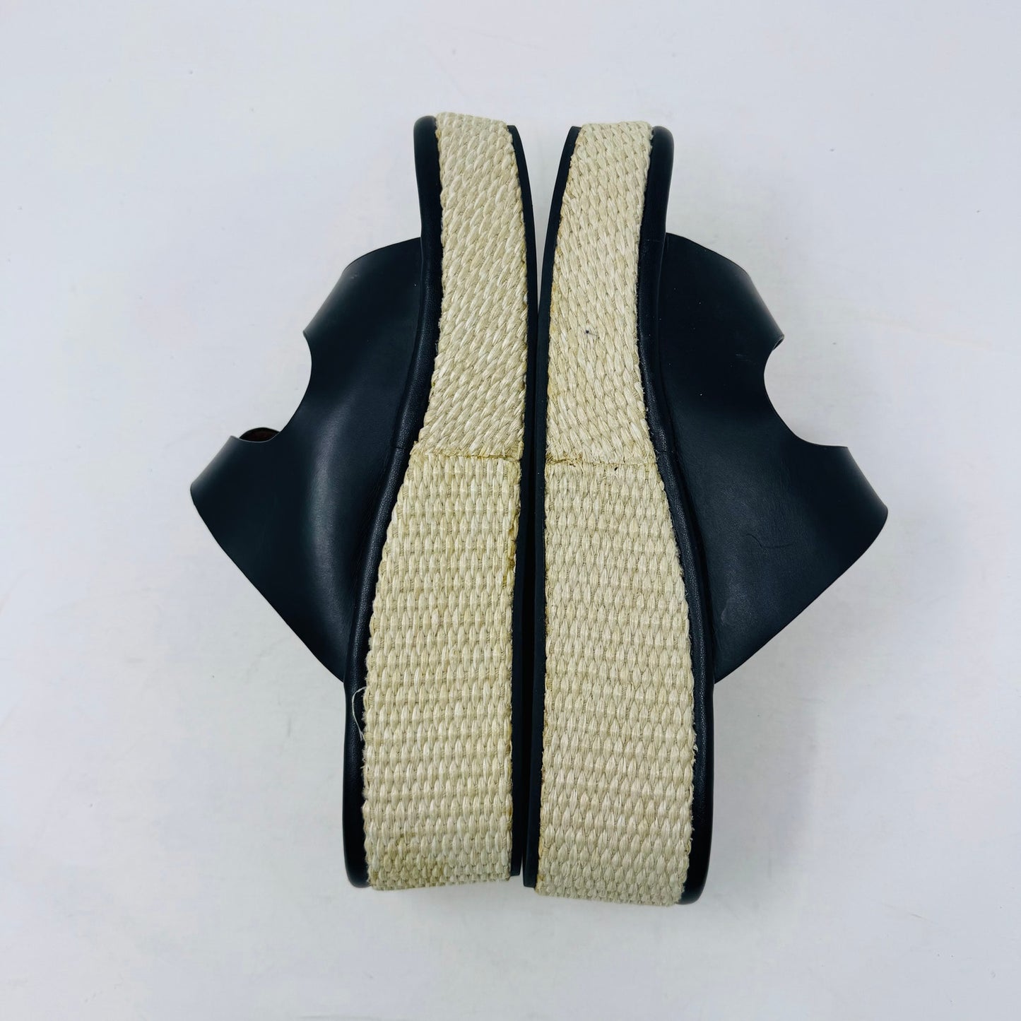 Aerosoles Women’s Size 10 Black Buckle Platform Sandals Espadrille Wedge Slides