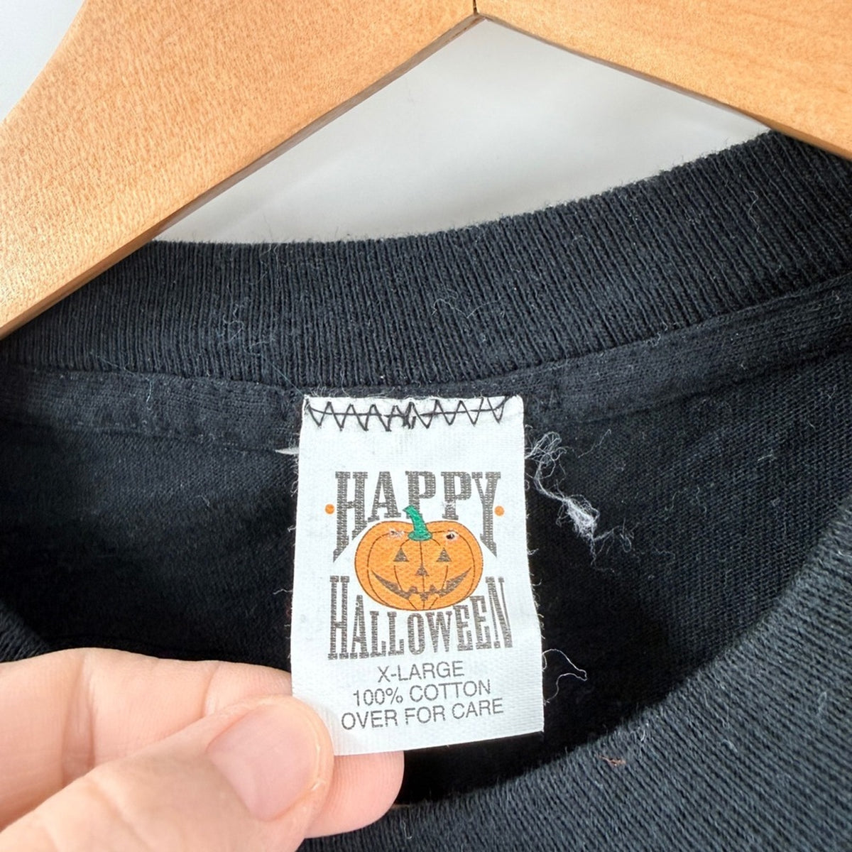 Vintage 90s Single Stitch T-Shirt Freeze Halloween Black XL 1996 Graphic Glitter