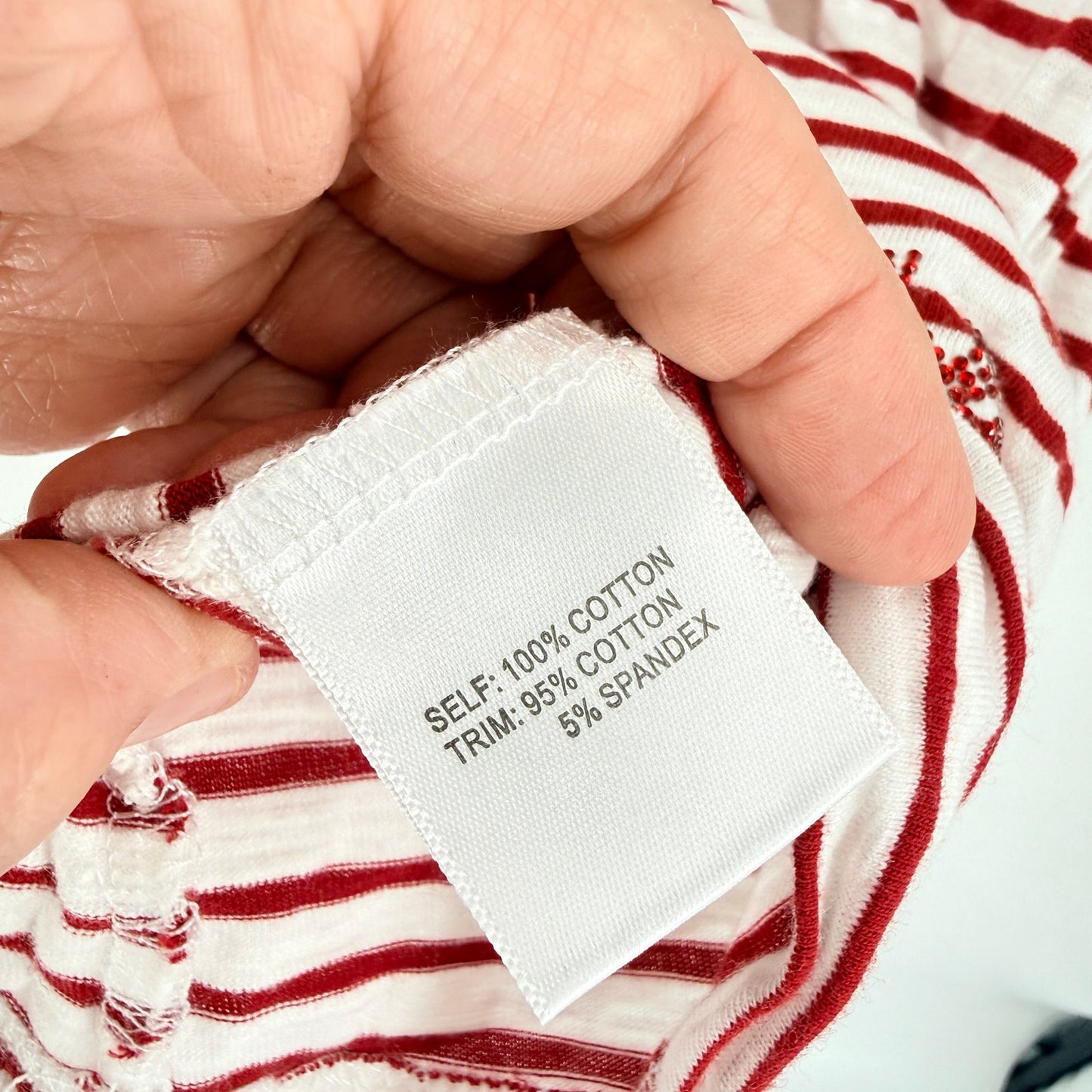 Jane & Delancey Lobster Stripe Tee Red White Large Coastal Americana