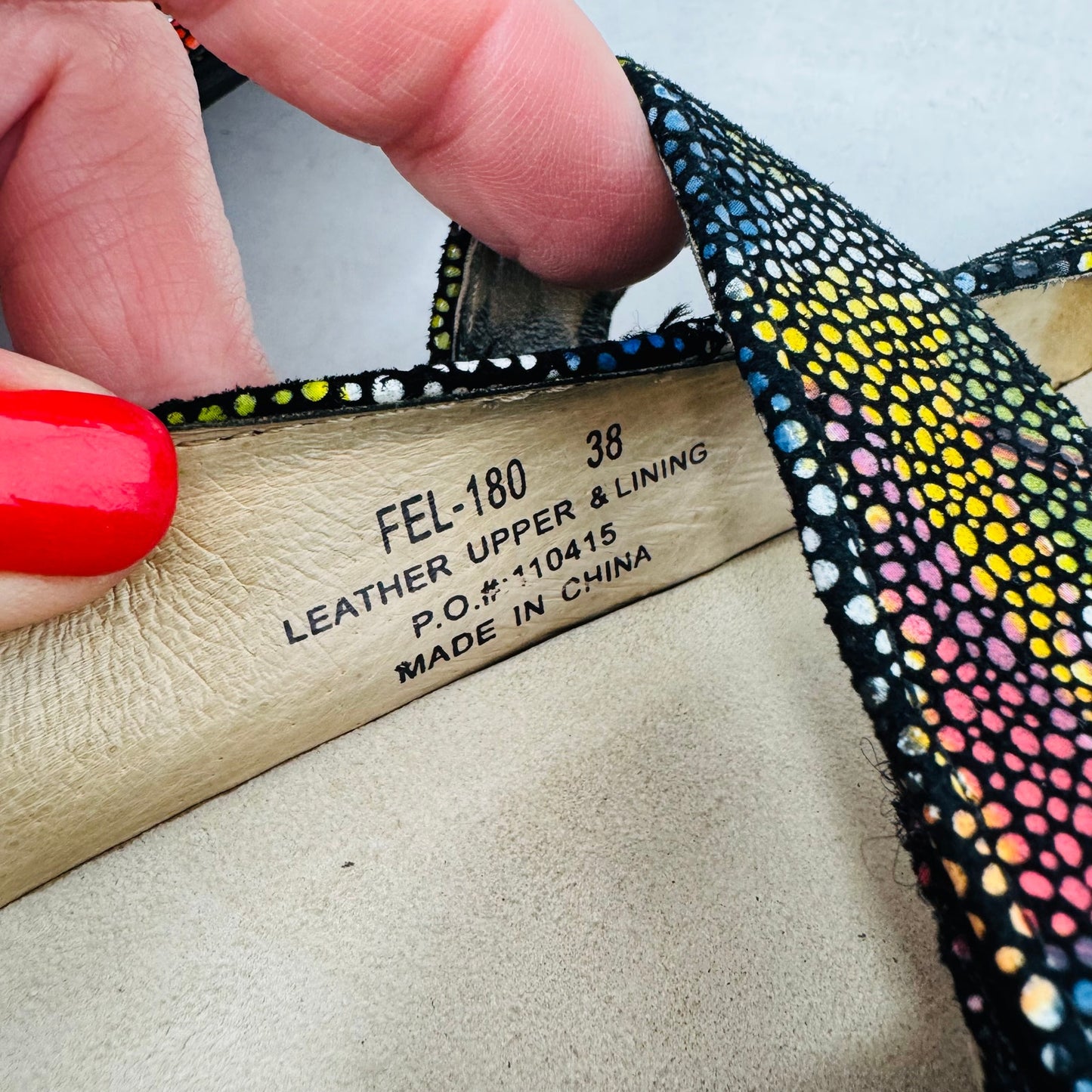 Alegria Feliz Mary Jane Flats Multicolor Comfort Leather Shoes Size 38