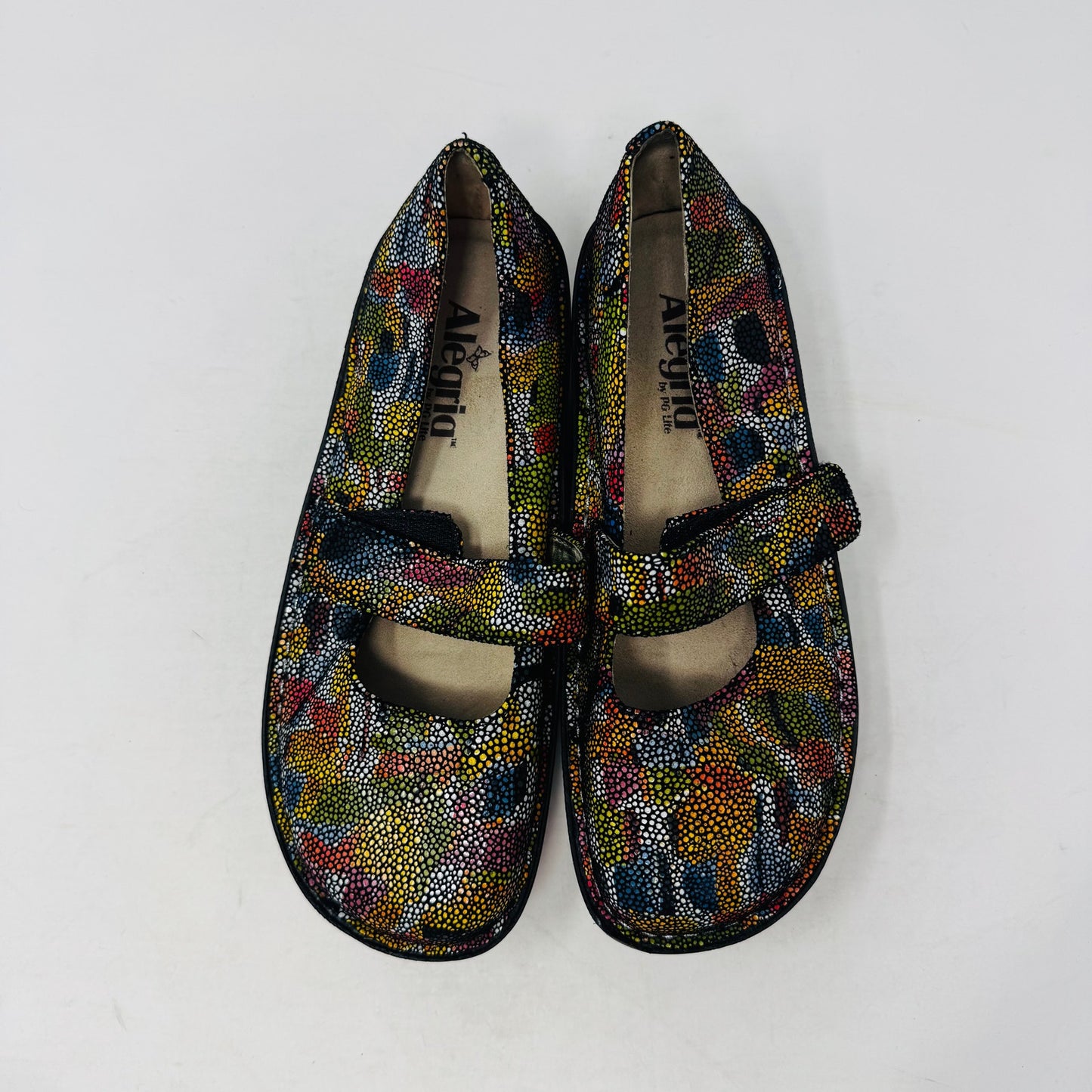 Alegria Feliz Mary Jane Flats Multicolor Comfort Leather Shoes Size 38