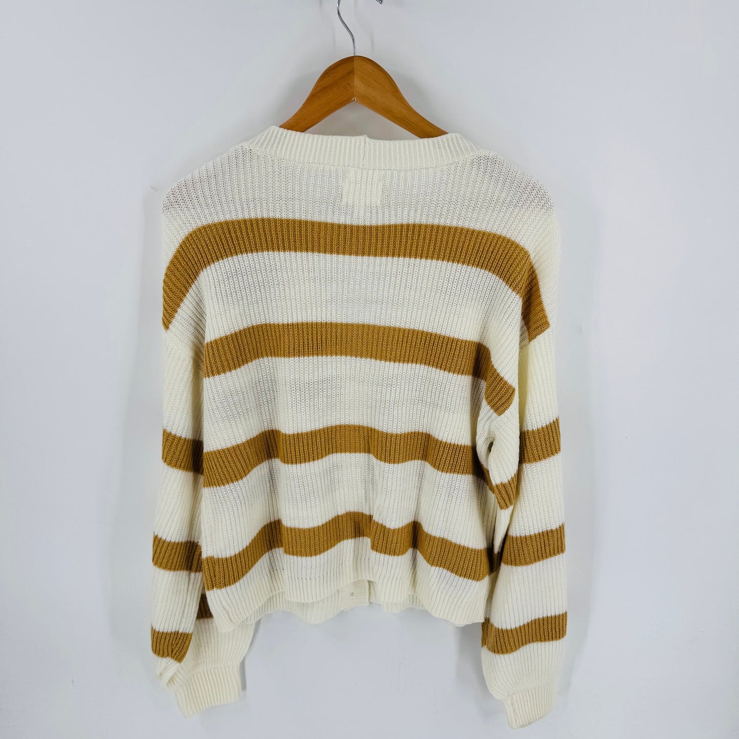 Boutique By The River Cozy Life Striped Button Front Cardigan Sweater L