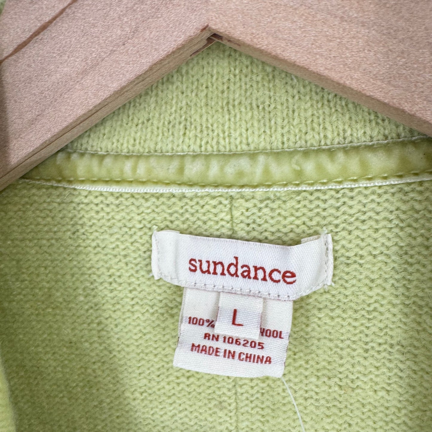 Sundance Lambswool Knit Blazer Jacket Button Front Notched Lapel Size L Large