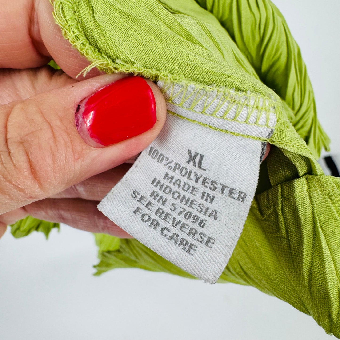 Vintage Dressbarn Green Crinkle Textured Short Sleeve Button Front Top XL