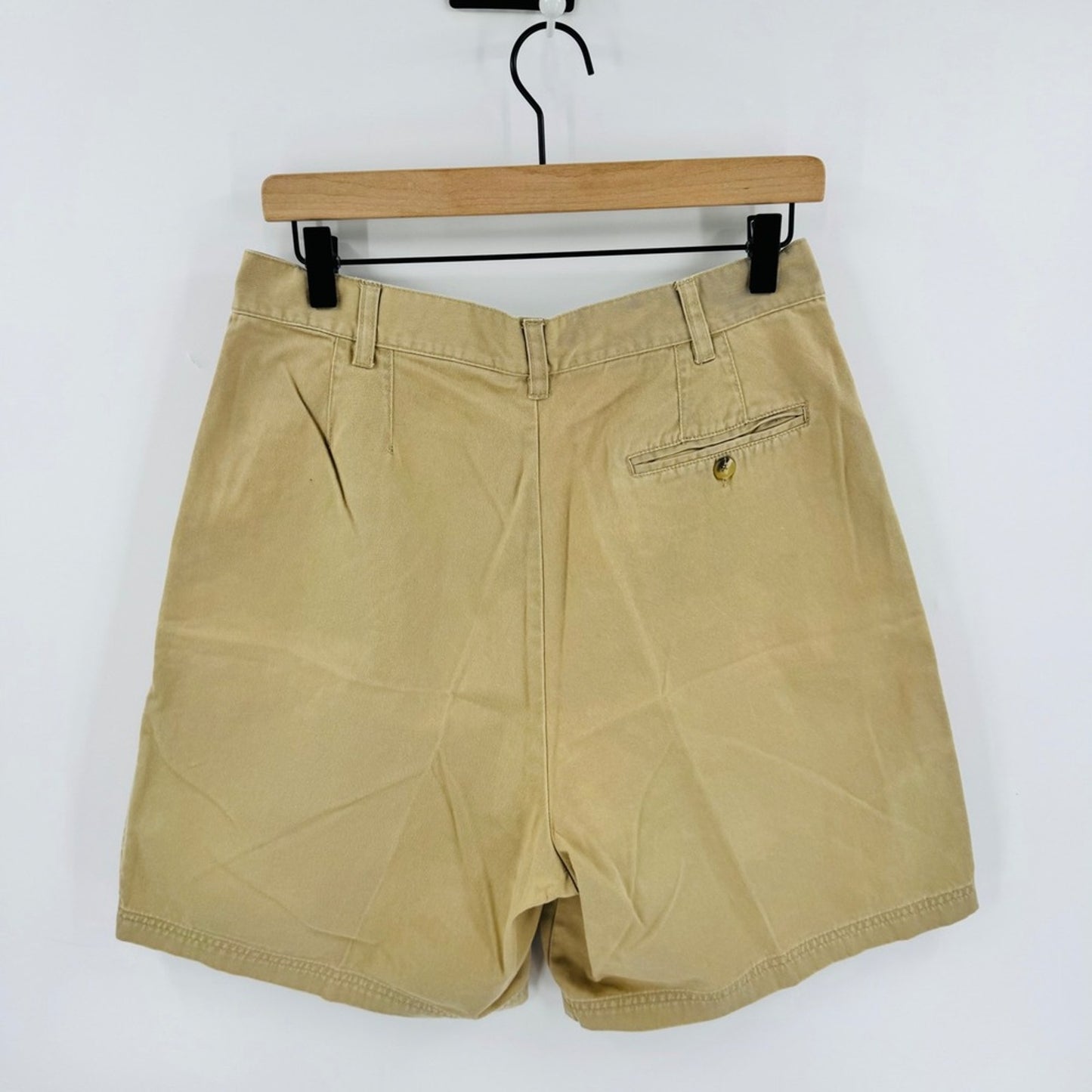 Vintage Woolrich Pleated Chino Shorts Khaki Tan 14 High Rise Cotton Heritage