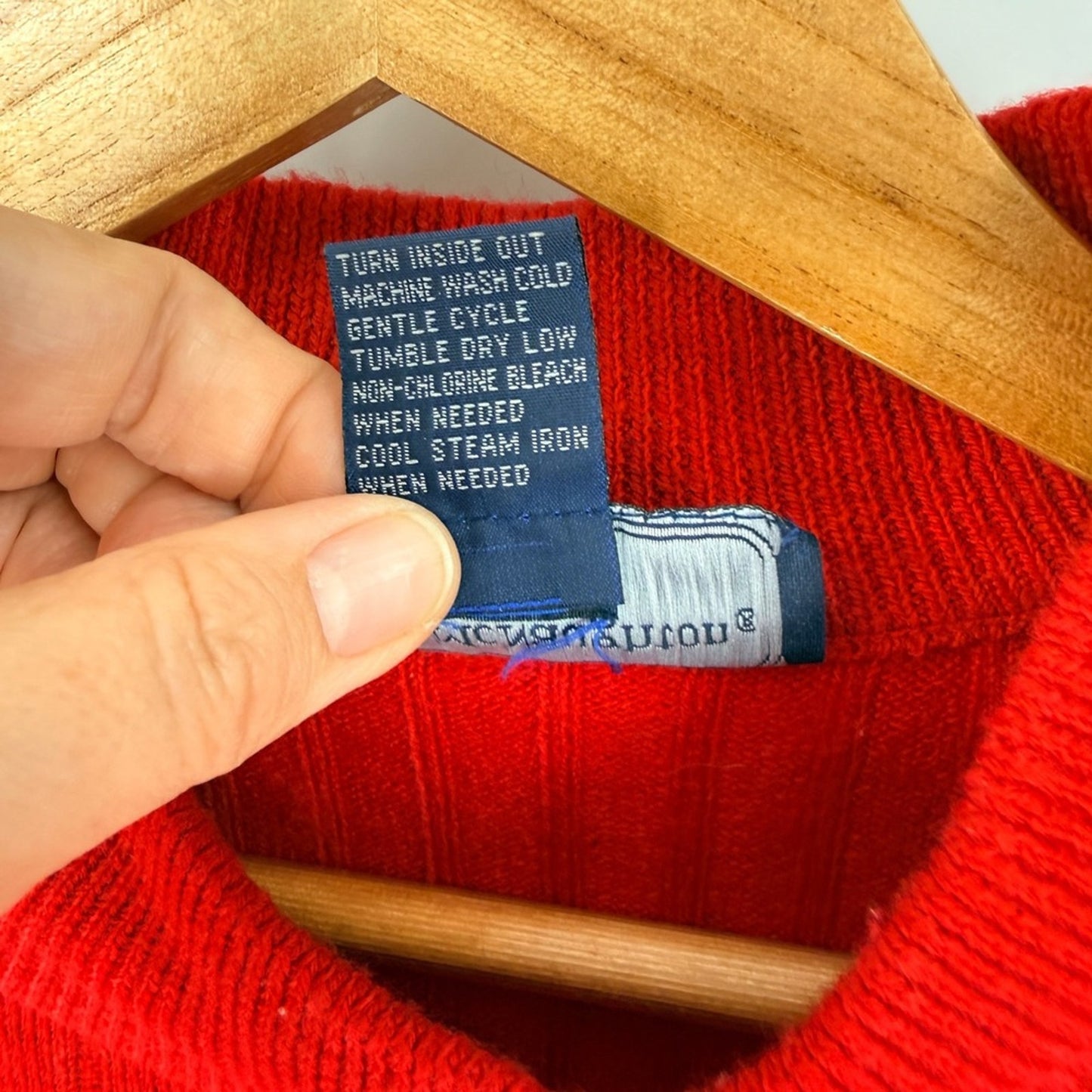 Vintage Red Mock Neck Ribbed Knit Norton McNaughton Short Sleeve Sweater SP
