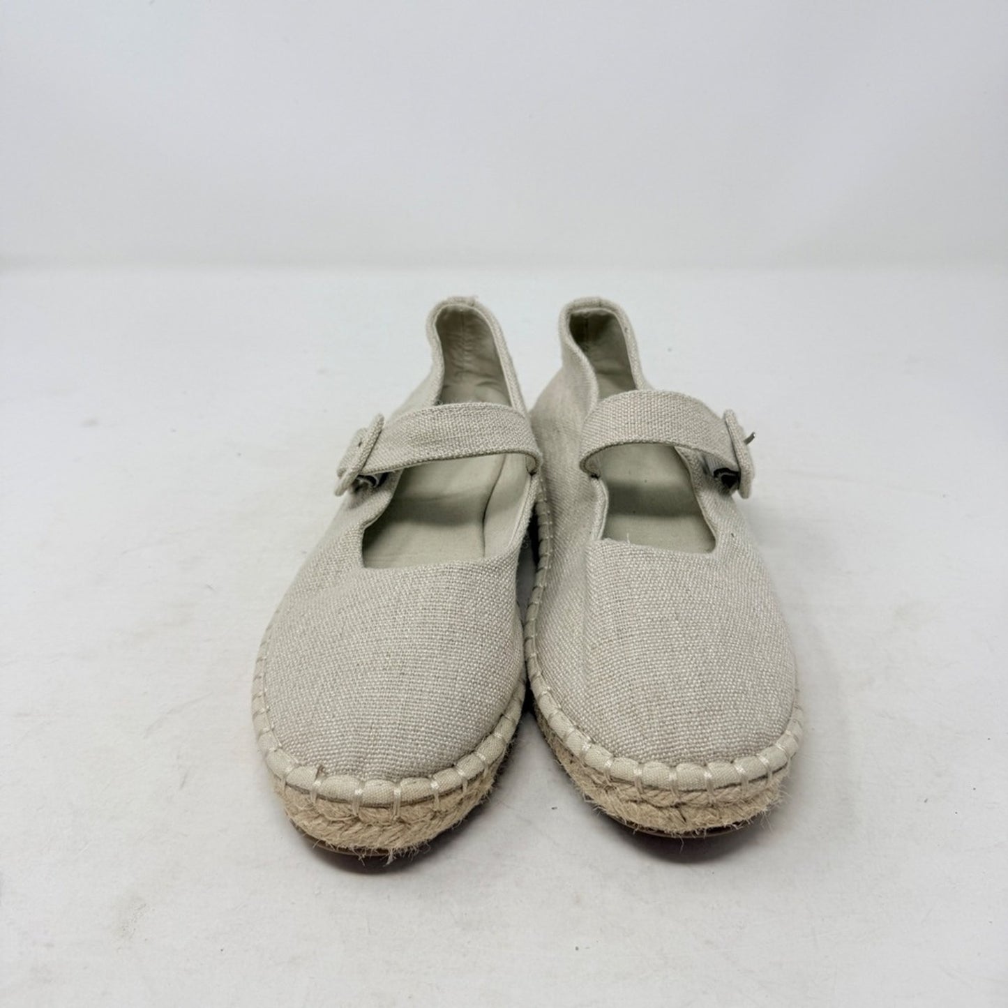 Haute Hippie Oatmeal Cecily Mary Jane Espadrille Flats‎ Canvas Size 8.5 Boho