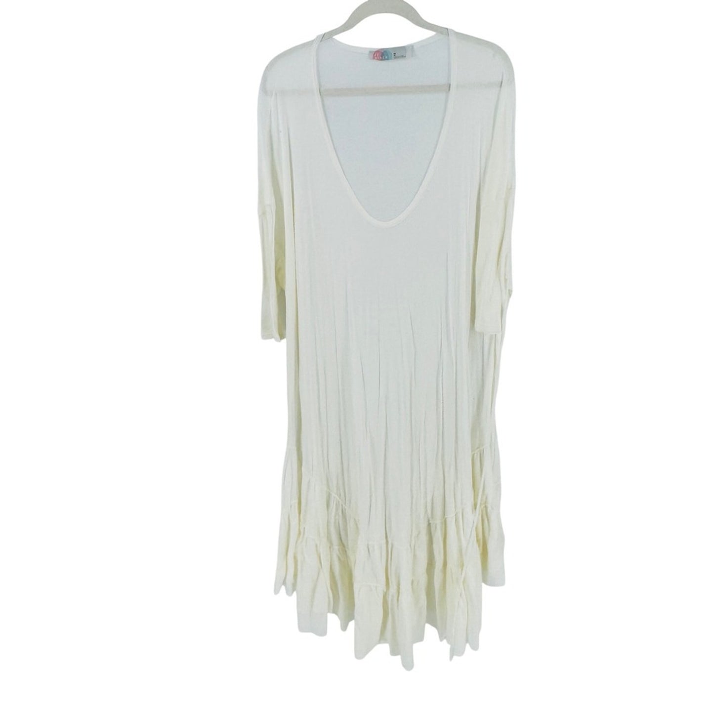 Free People Beach Ivory Soft Lightweight Flowy Midi Dress Size XS Boho Coastal