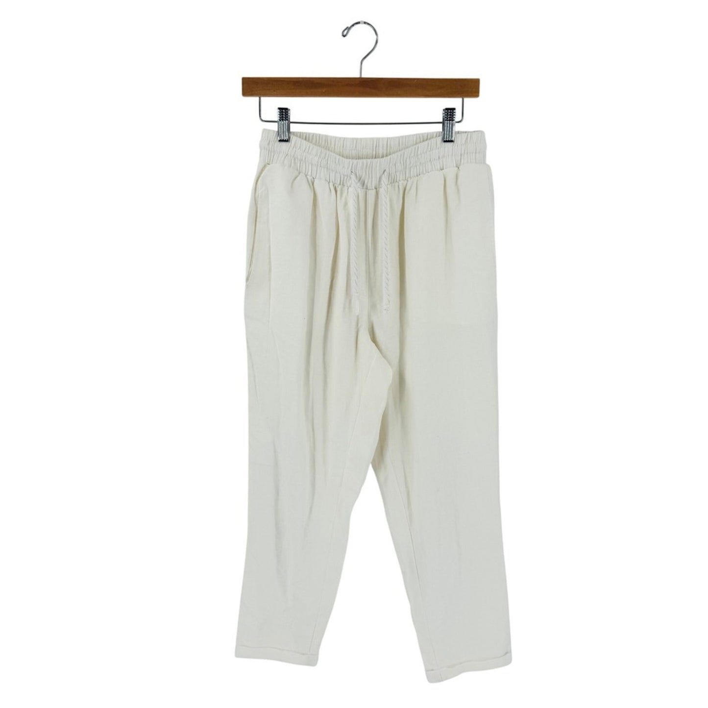Simply Blessed Linen Blend Jogger Pants Cream Medium Coastal Summer Casual