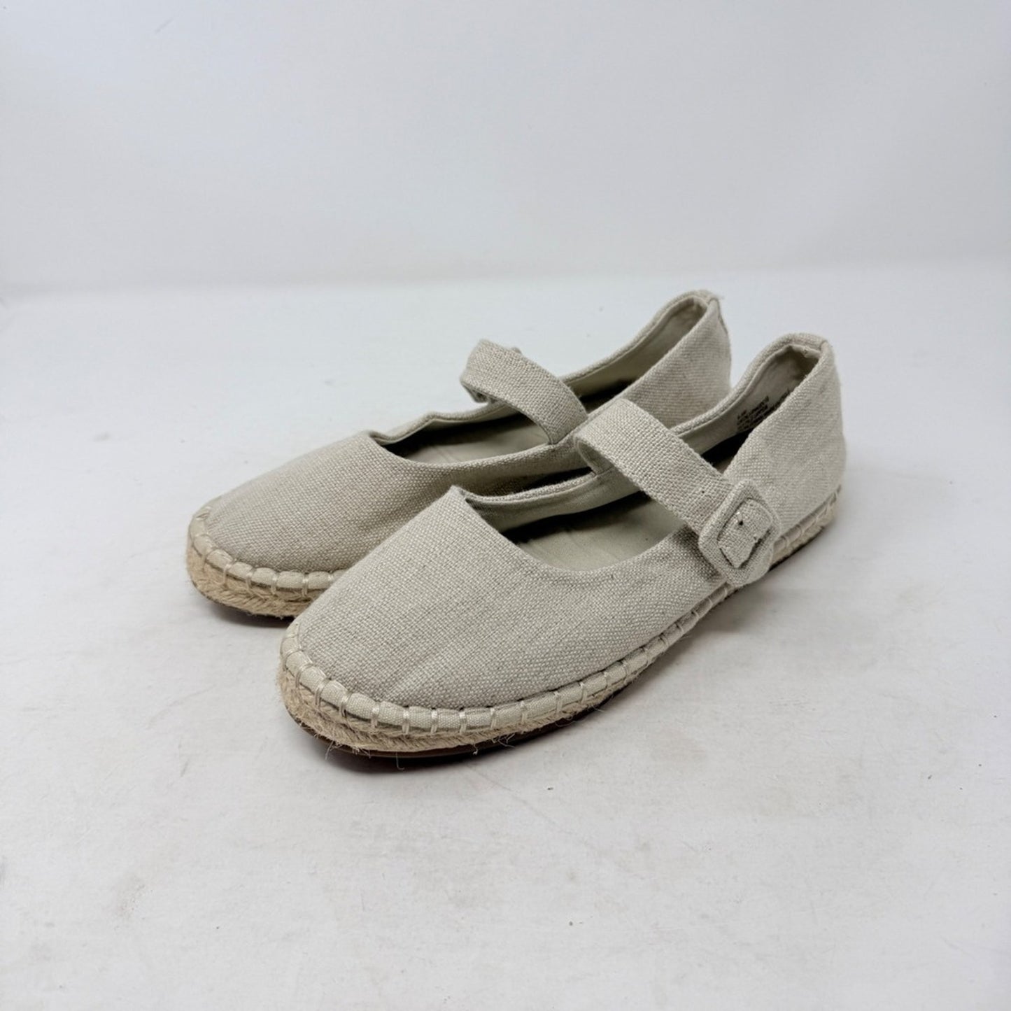 Haute Hippie Oatmeal Cecily Mary Jane Espadrille Flats‎ Canvas Size 8.5 Boho