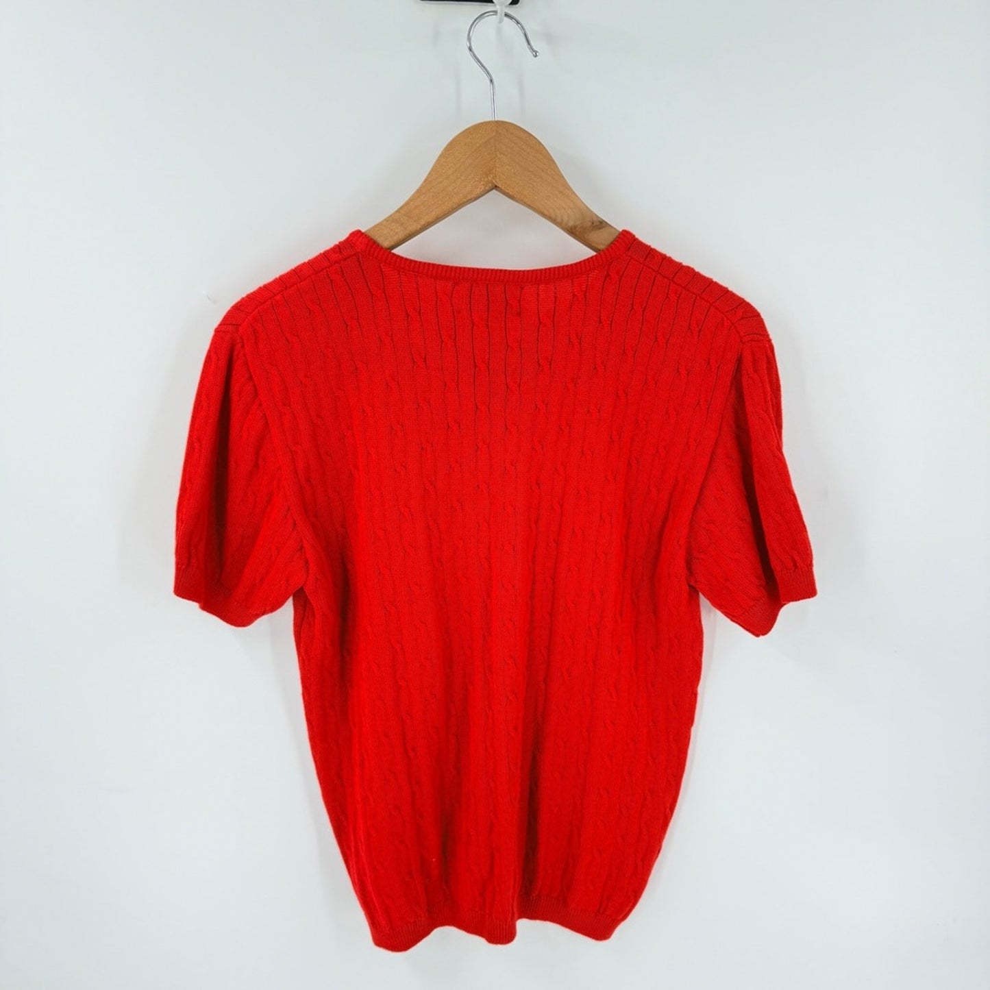 Vintage Pendleton Red Cable Knit Sweater Medium Made in USA Classic Preppy