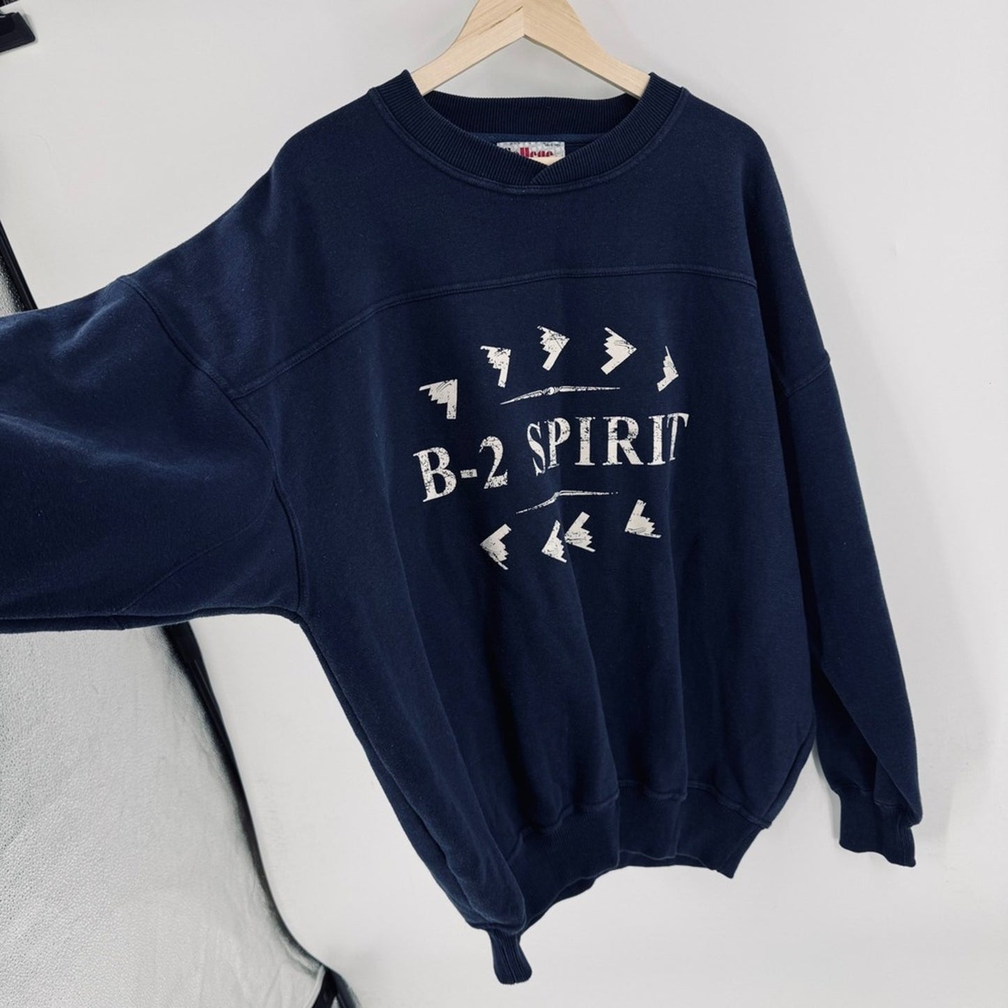 College House B-2 Spirit Graphic Sweatshirt Navy‎ Blue XXL Men
