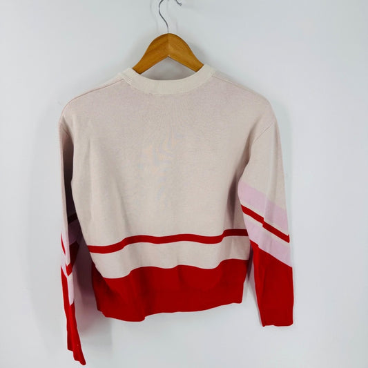 Other Stories Paris Atelier Chevron Colorblock Sweater Preppy Retro Size XS