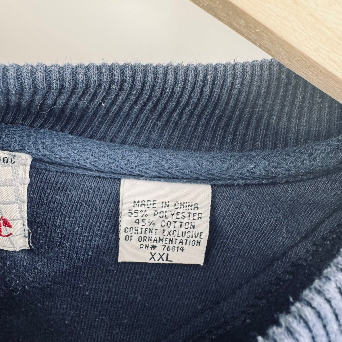 College House B-2 Spirit Graphic Sweatshirt Navy‎ Blue XXL Men