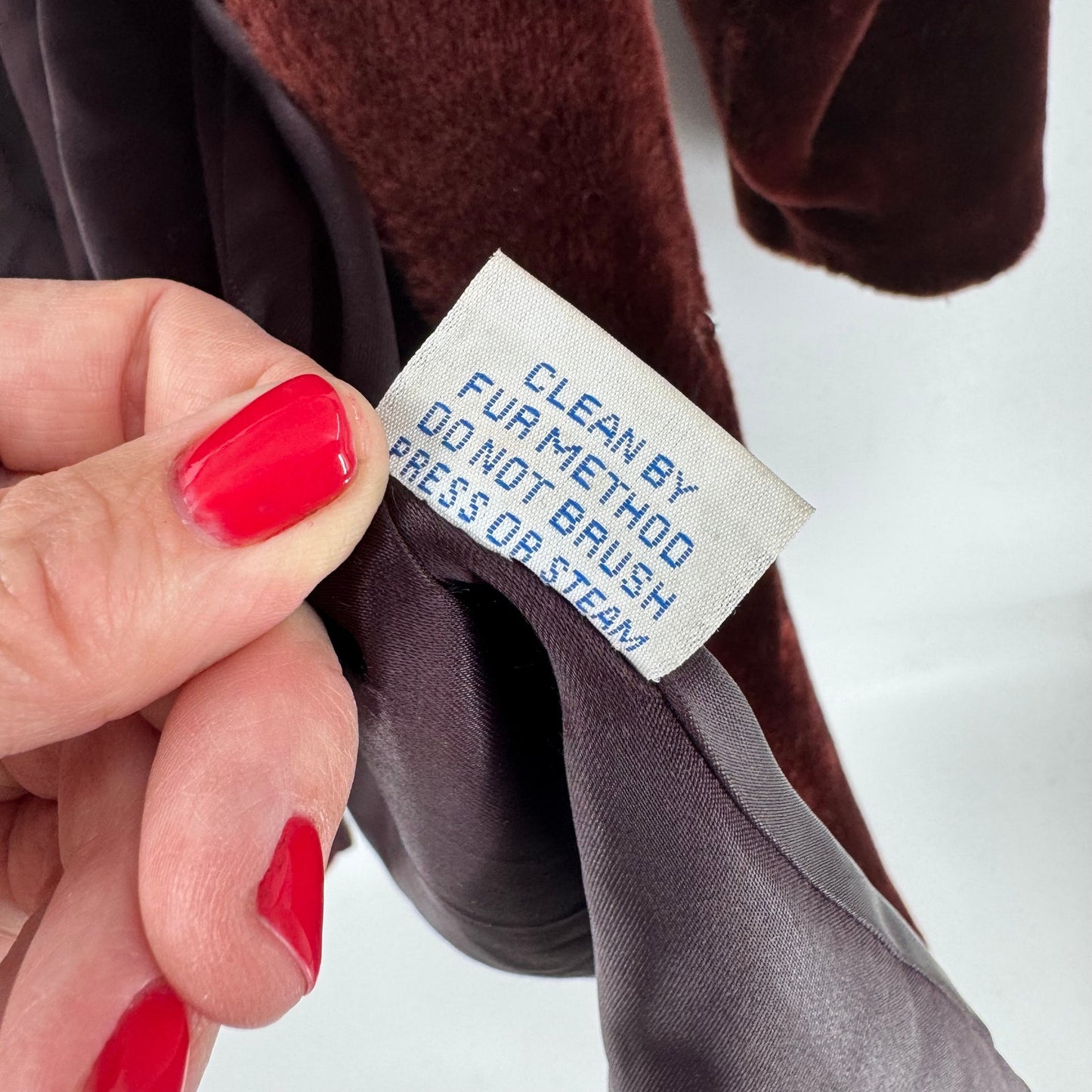 Vintage Foxrun Faux Fur Coat Made in USA Burgundy Plush Winter Jacket Size M