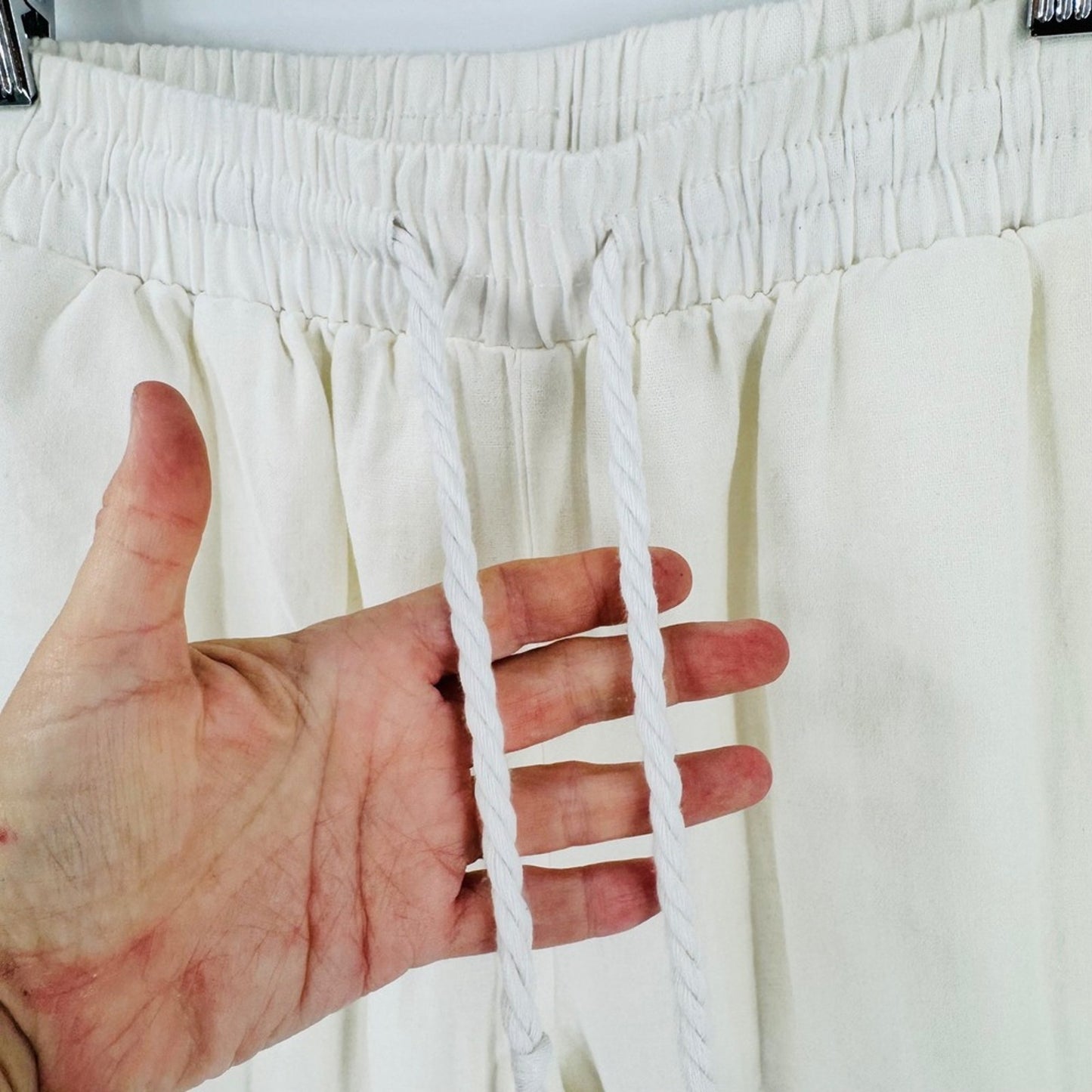 Simply Blessed Linen Blend Jogger Pants Cream Medium Coastal Summer Casual