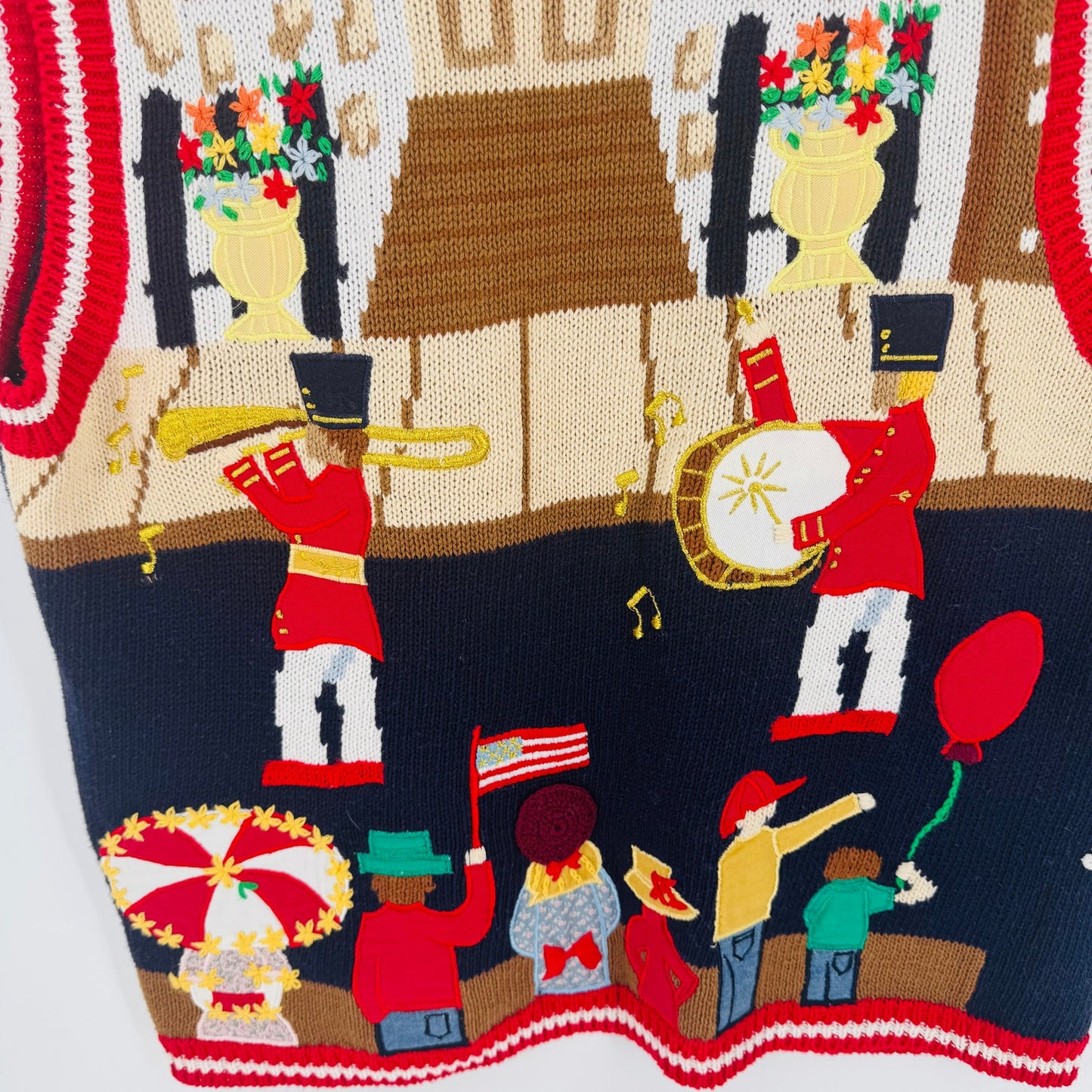 Vintage Eagle’s Eye Collectibles Patriotic Knit Vest Sleeveless V-Neck Size M