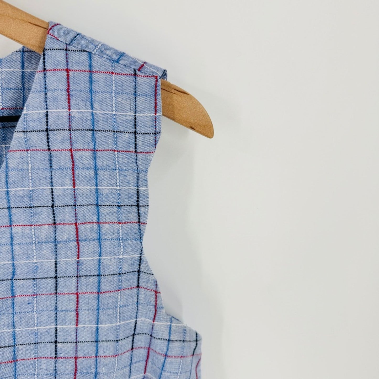 Modcloth Sleeveless Top Blue Plaid Size M Coastal Preppy Nautical Americana
