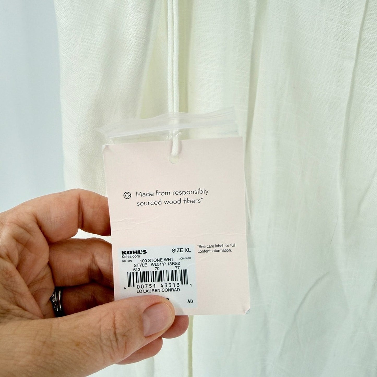 LC Lauren Conrad White Linen Blend Midi Skirt NWT XL Coastal Boho Clean Girl