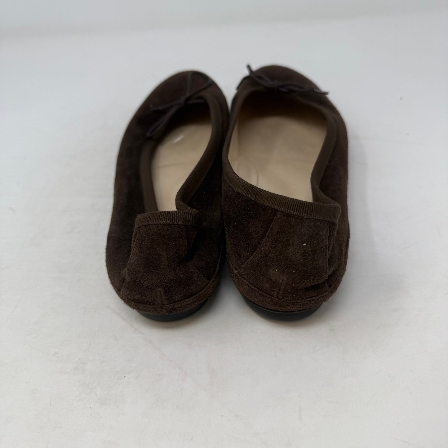 Andy Julien Ballet Flats Women’s Size 38.5 Brown Suede Round Toe Slip On Shoes