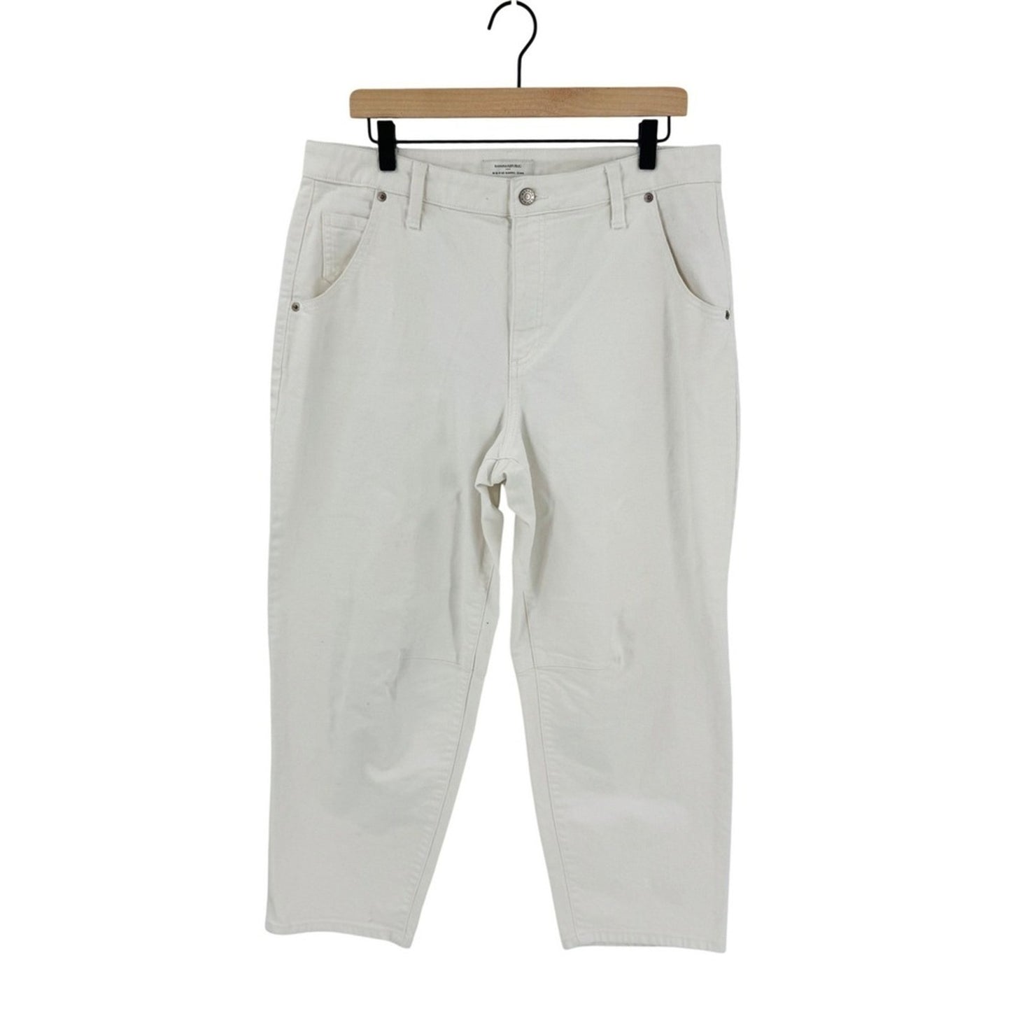 Banana Republic‎ Mid-Rise Barrel Jean Off-White Denim Size 32/14 Scandi Style