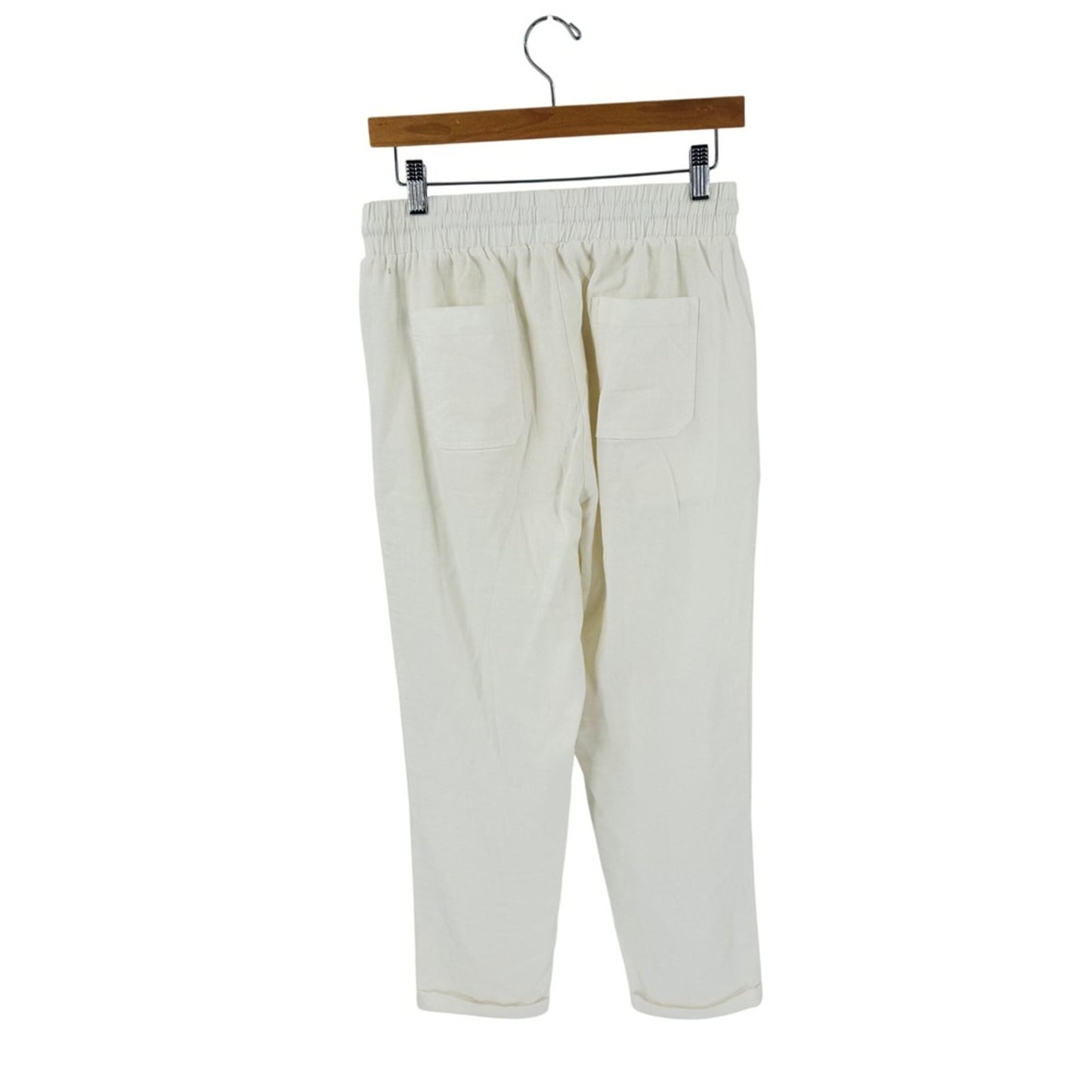 Simply Blessed Linen Blend Jogger Pants Cream Medium Coastal Summer Casual