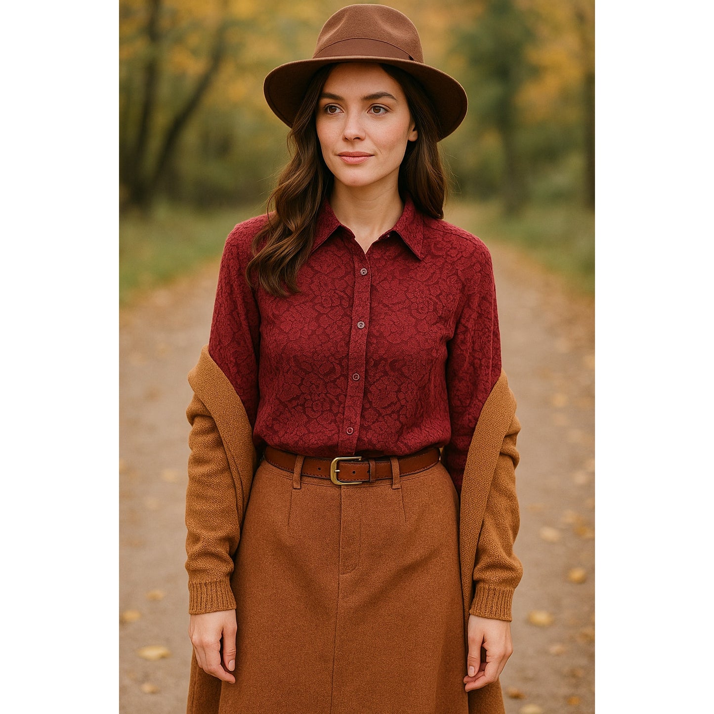 Vintage Chaus & Co Burgundy Lace Button Down Blouse Sheer Long Sleeve S
