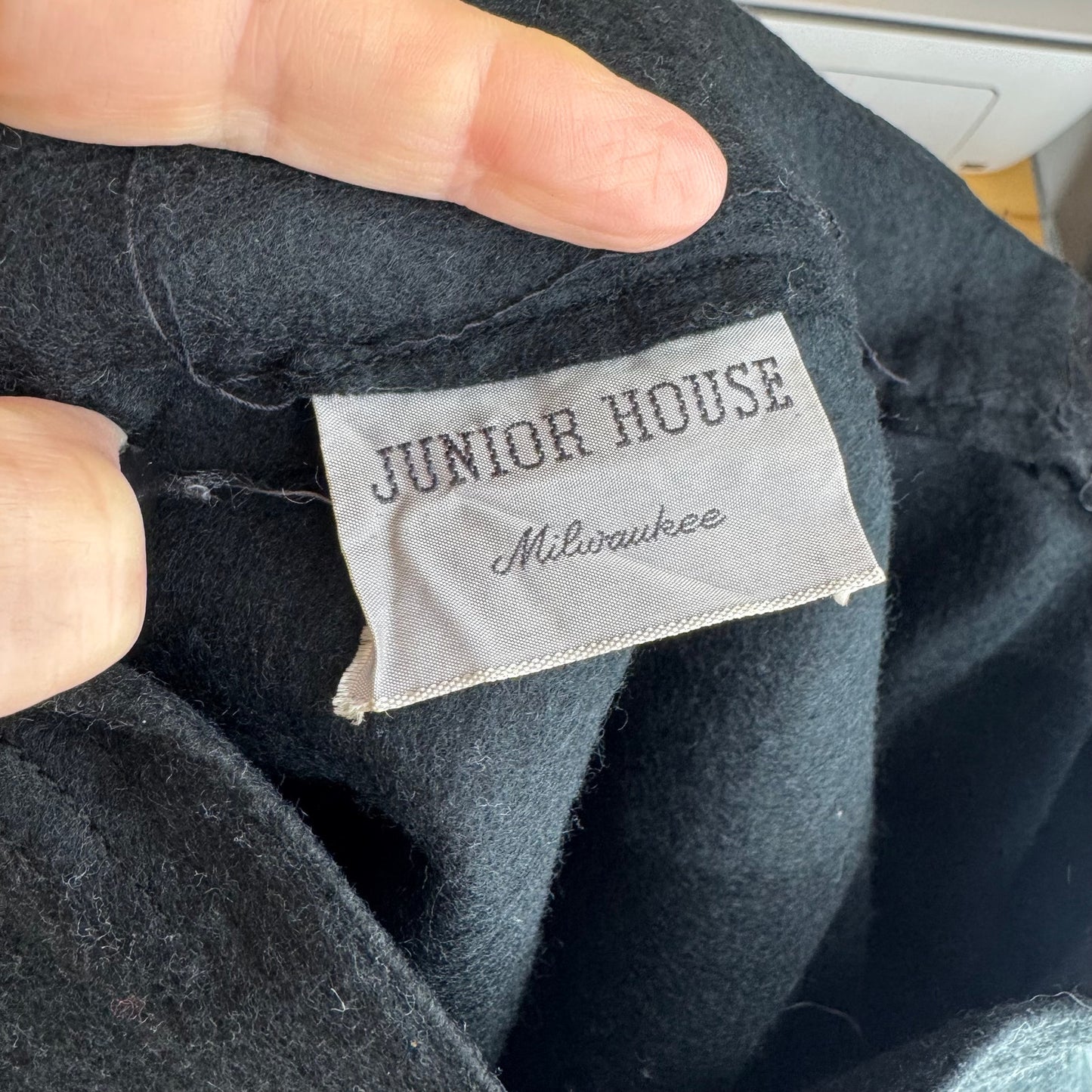 Vintage 1950s Junior House Wool Felt Poodle Skirt Black A-Line Circle Style