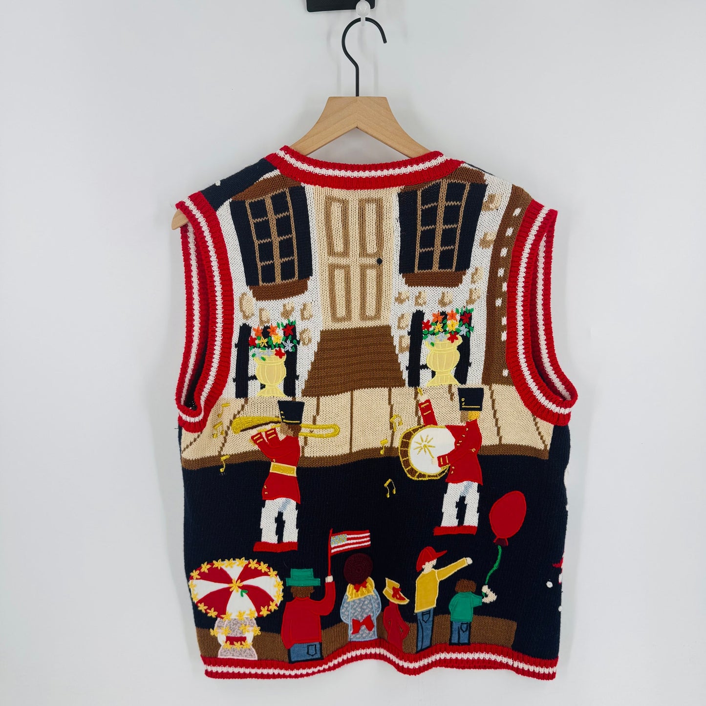 Vintage Eagle’s Eye Collectibles Patriotic Knit Vest Sleeveless V-Neck Size M