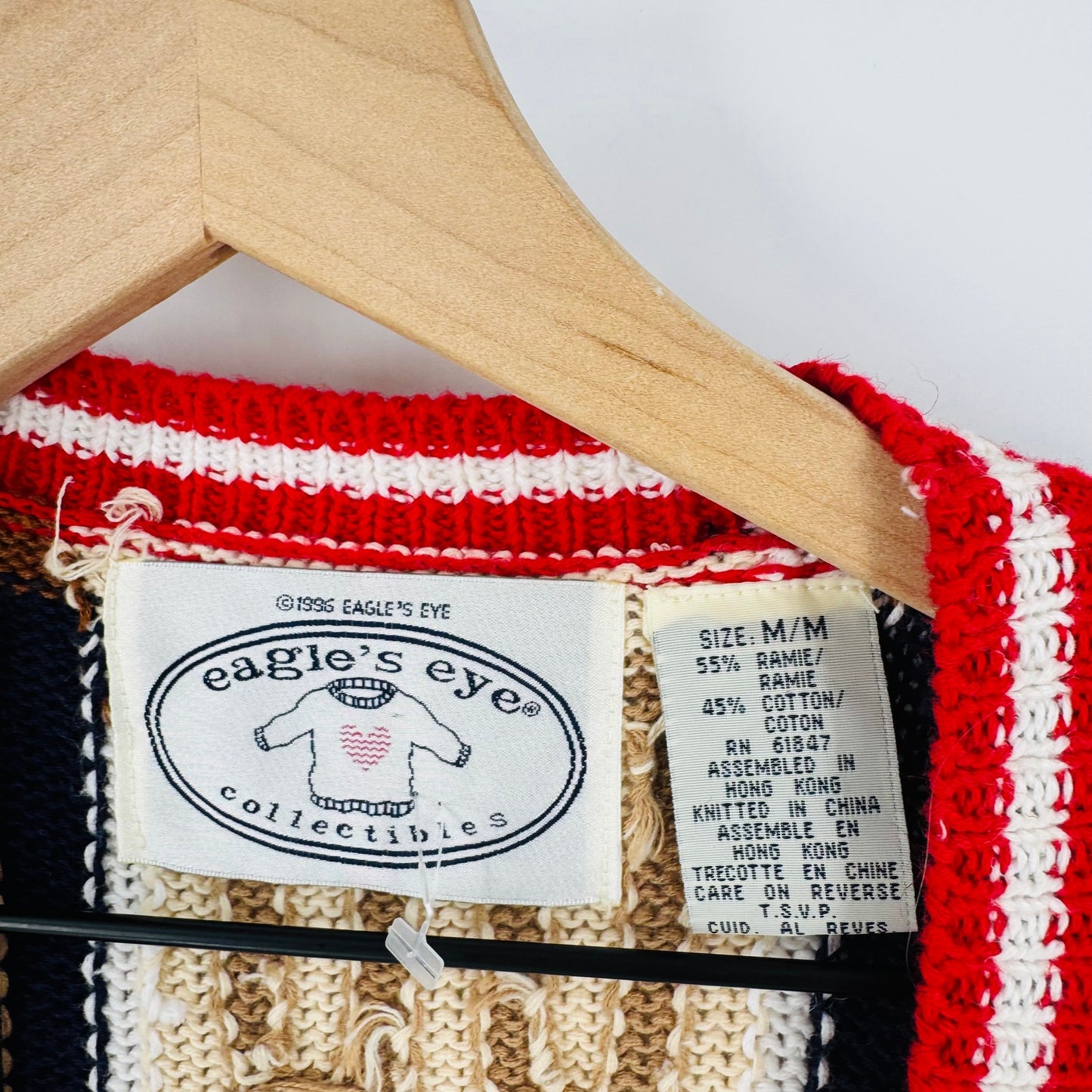 Vintage Eagle’s Eye Collectibles Patriotic Knit Vest Sleeveless V-Neck Size M