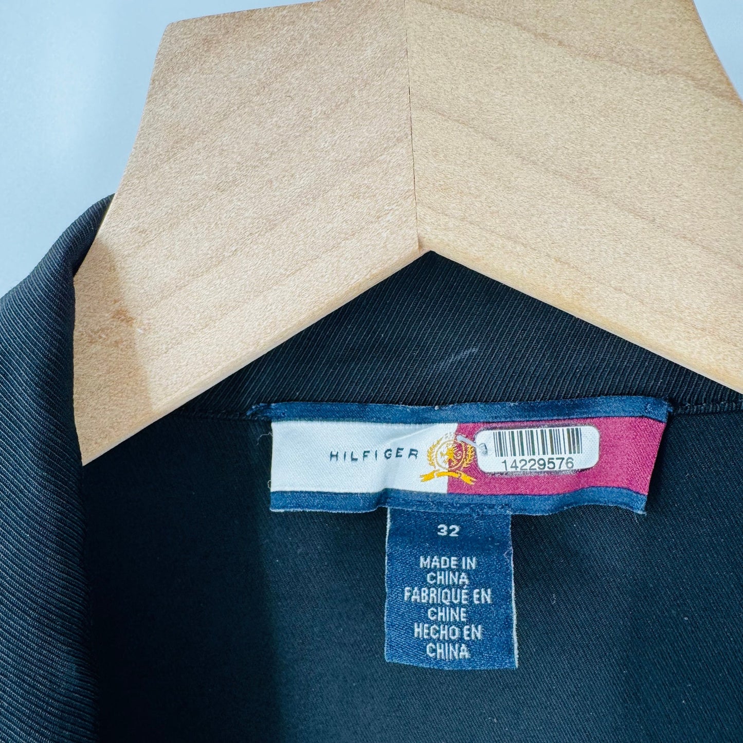 Tommy Hilfiger Navy Green Plaid Button Down Shirt Piped Trim Size 32 (Medium)