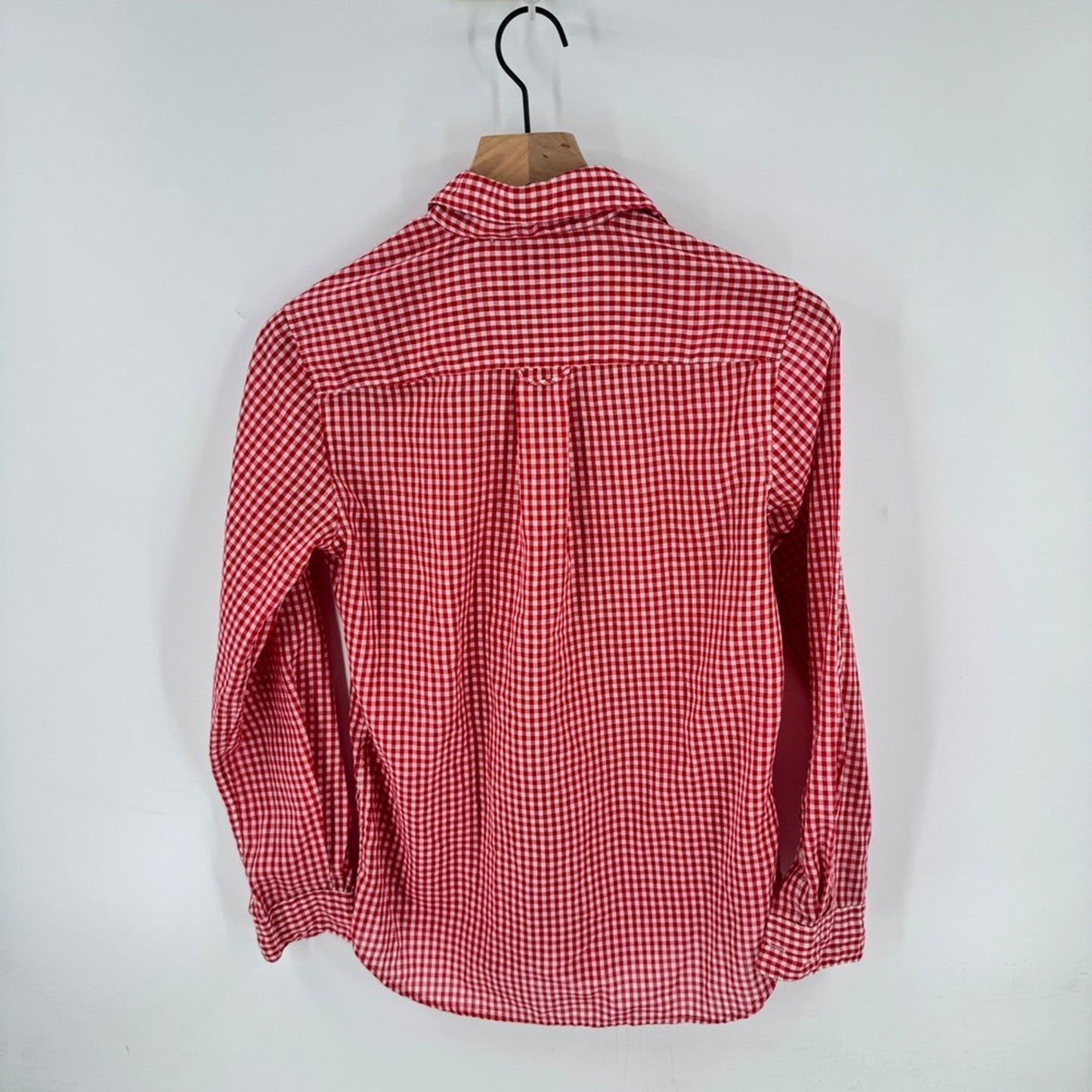 Gentry Button Down Shirt Red 10 Gingham Check Long Sleeve Americana Heritage