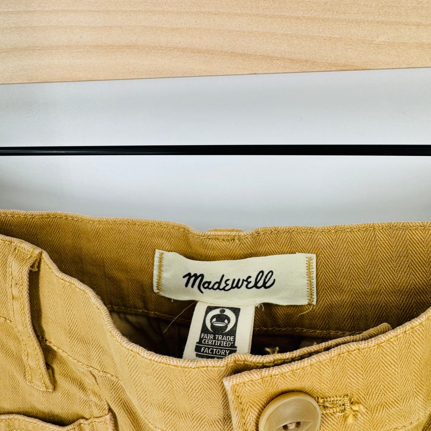 Madewell 90s Straight Cargo Pants Mustard Yellow Cotton NWT Women’s Size 26