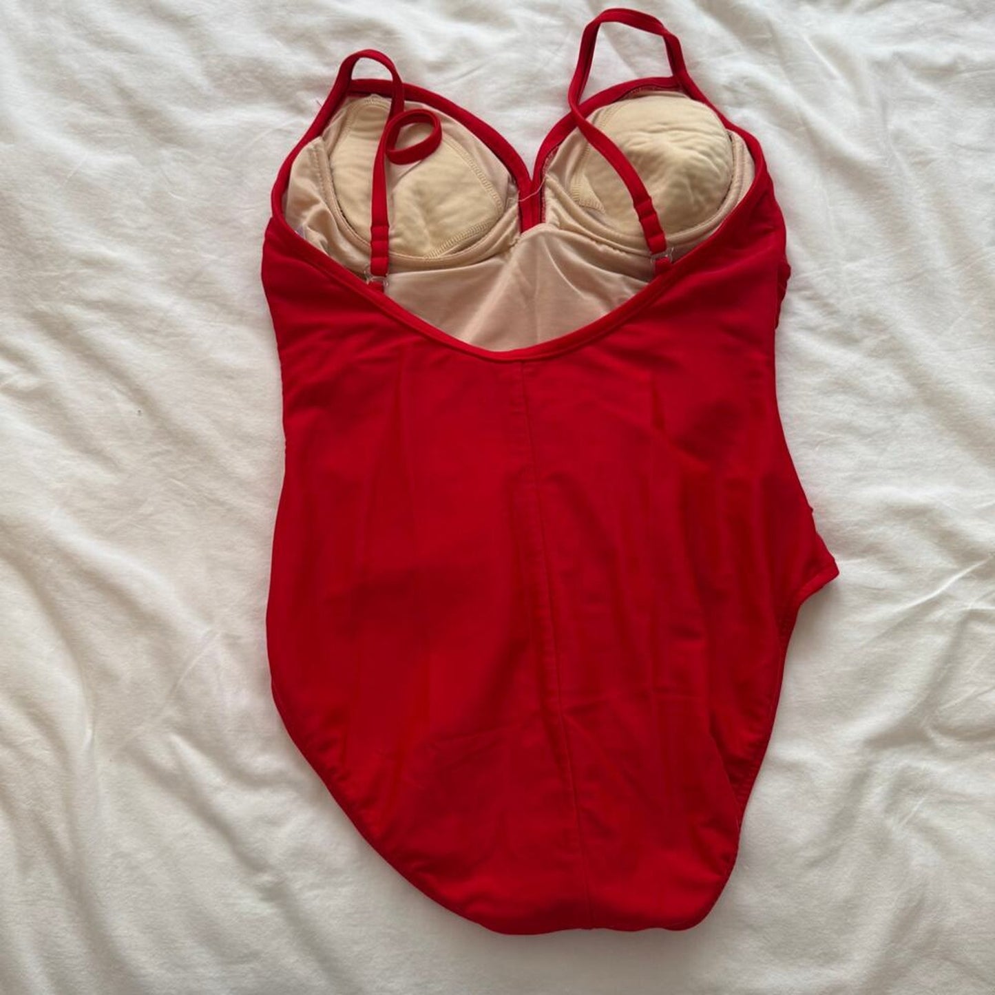 Carol Wior Red One Piece‎ Swimsuit M Tummy Control Underwire Ruched Swimwear