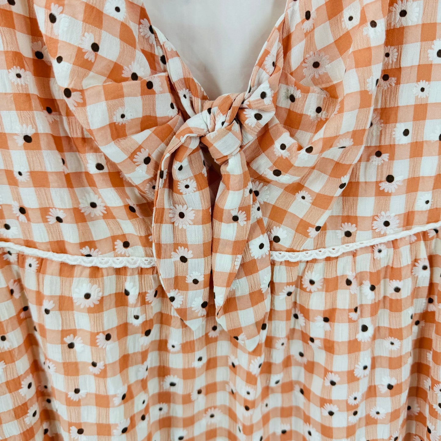 Greylin Collection Dorothy Daisy Gingham Mini Dress Women’s Size Large