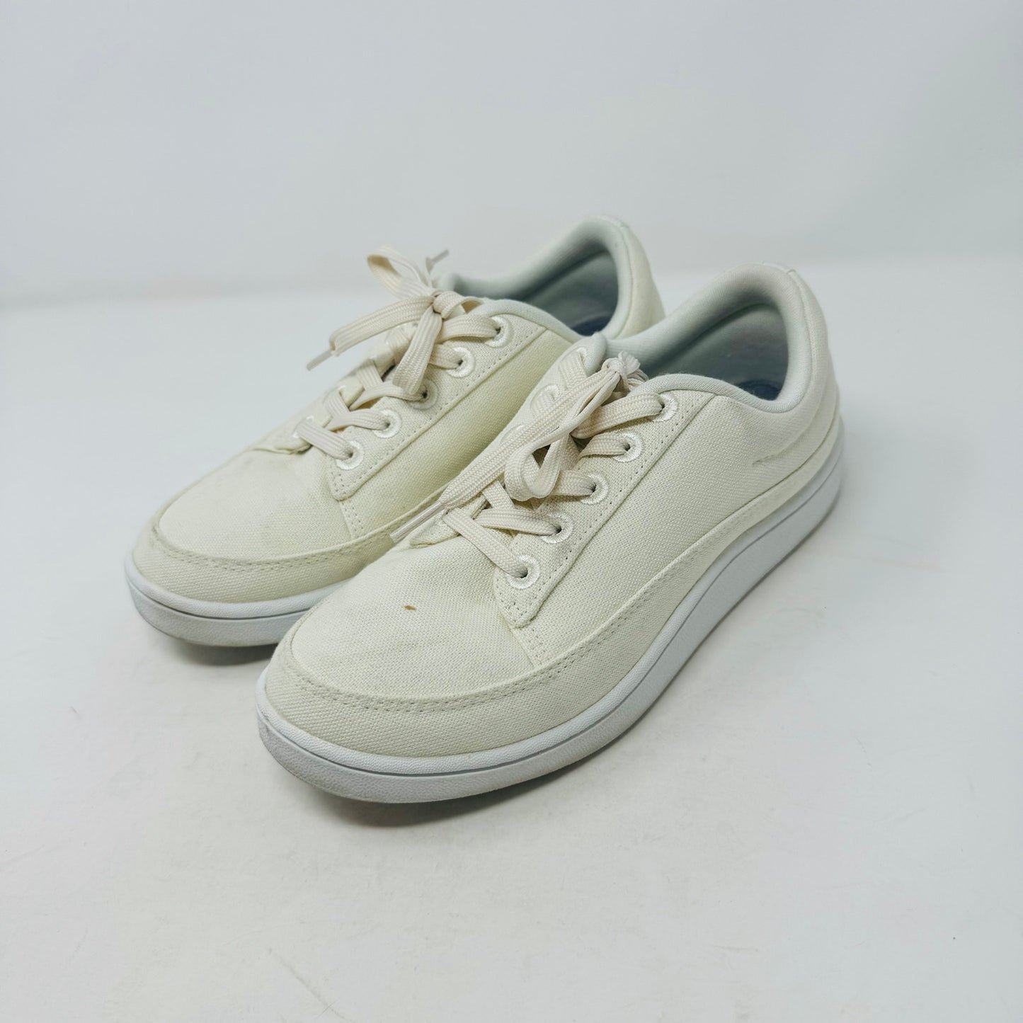 Allbirds Canvas Pacers Sneakers White Eco-Friendly Casual Shoes Lace Up Size 7