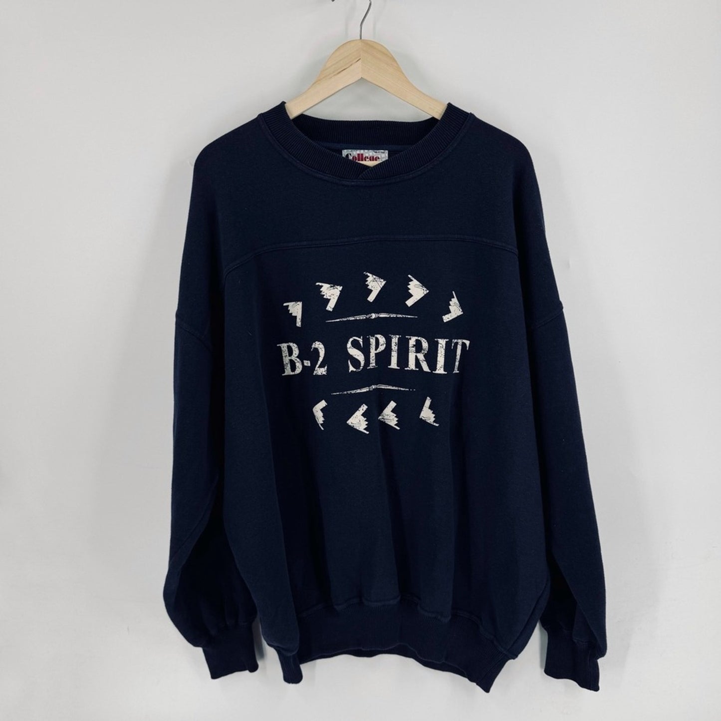 College House B-2 Spirit Graphic Sweatshirt Navy‎ Blue XXL Men