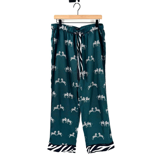 Ann Taylor Sleep Dark Green Zebr Print Pajama Pants Size Large