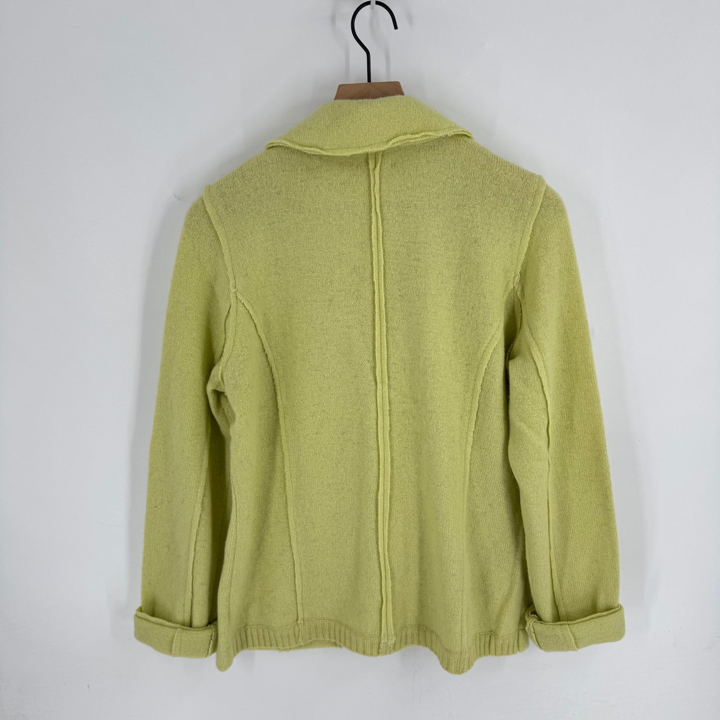 Sundance Lambswool Knit Blazer Jacket Button Front Notched Lapel Size L Large