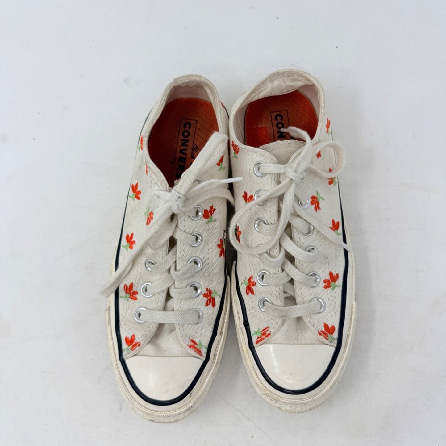 Converse Chuck Taylor All Star Low Top Floral Embroidered Sneakers Size 6.5