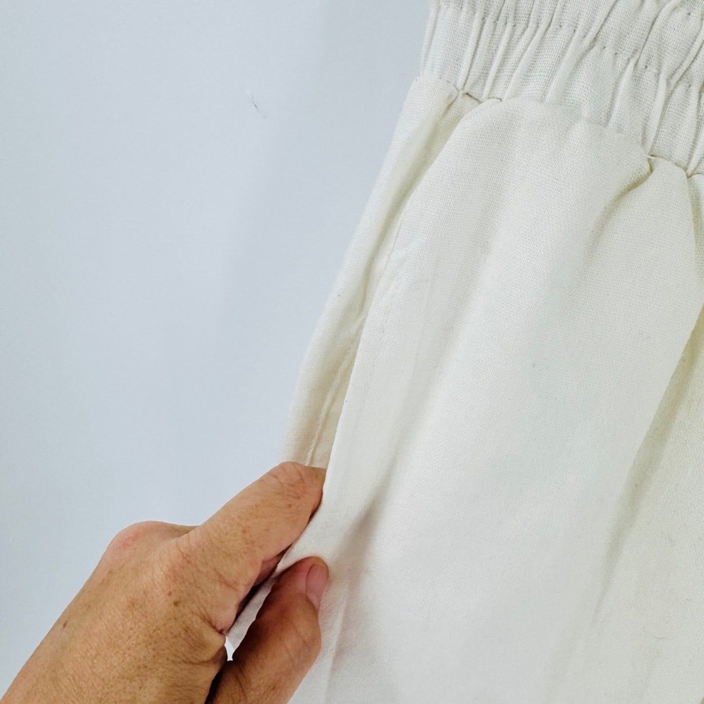 Simply Blessed Linen Blend Jogger Pants Cream Medium Coastal Summer Casual