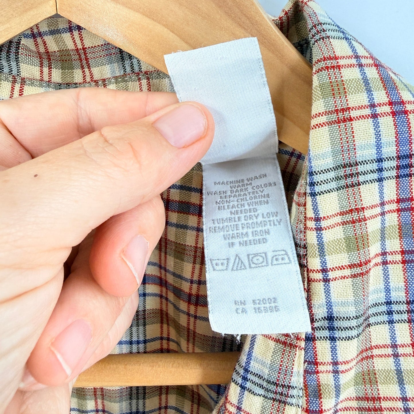 Vintage Liz Claiborne LizWear Plaid Button Front Shirt XL 100% Cotton Americana