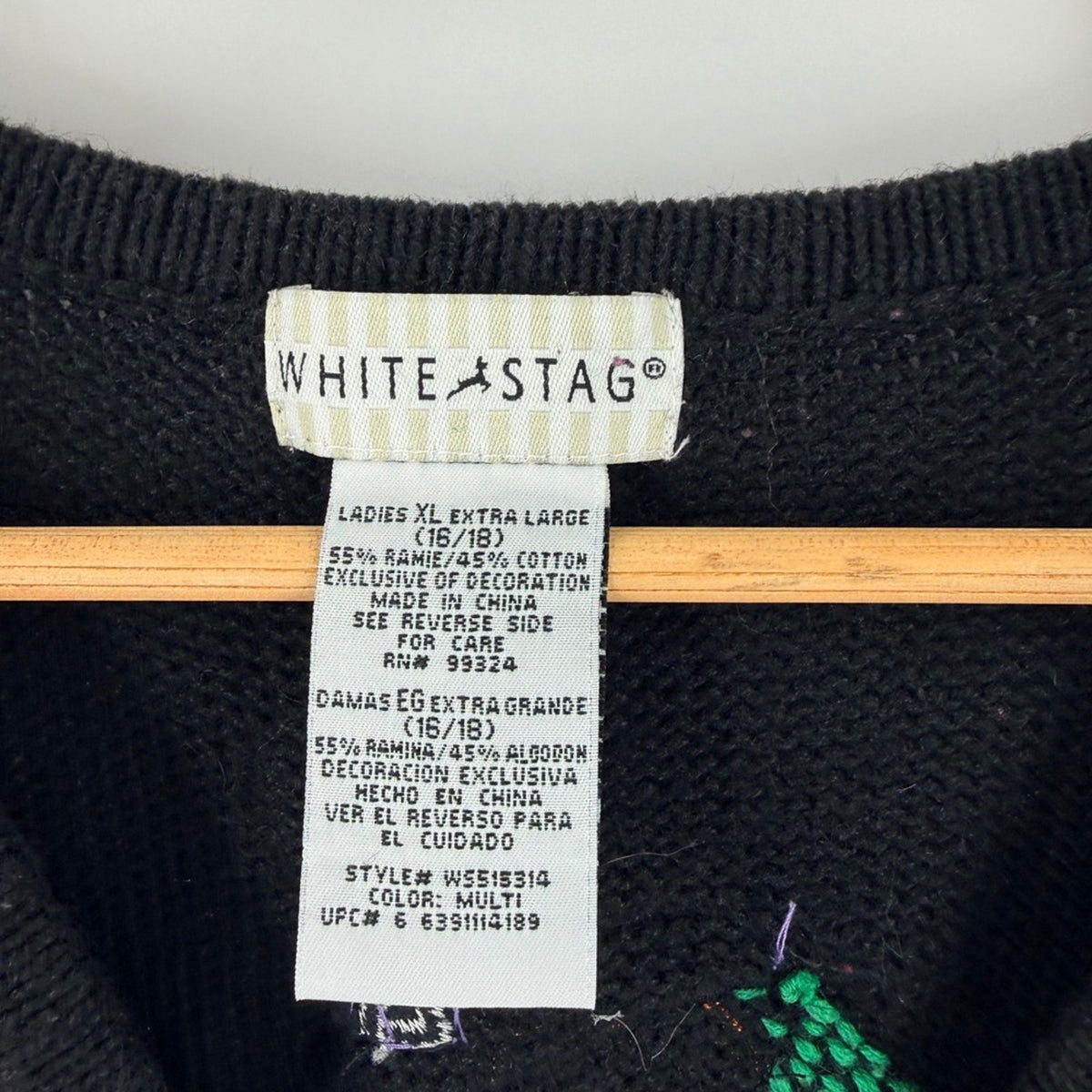 Vintage 90s White Stag Halloween Sweater Vest XL Spooky Kitschy Patchwork Witchy
