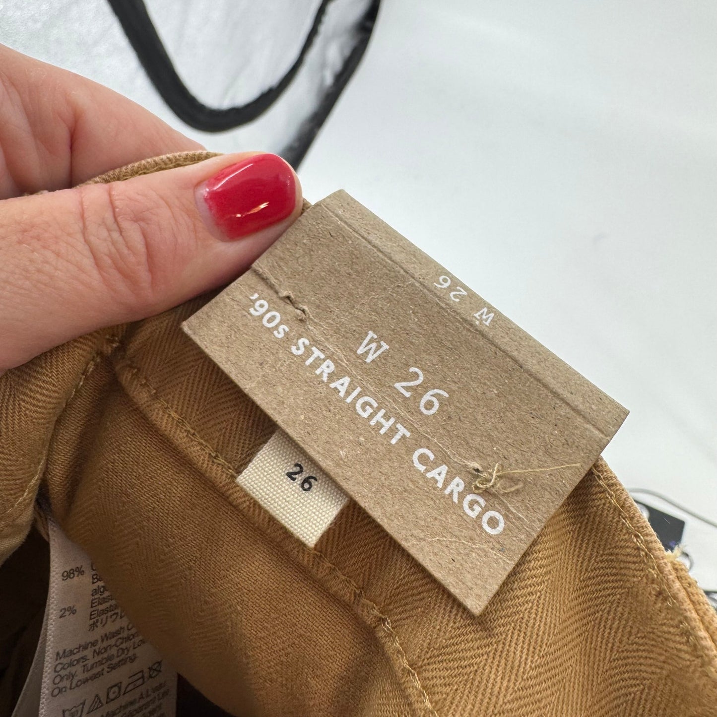 Madewell 90s Straight Cargo Pants Mustard Yellow Cotton NWT Women’s Size 26